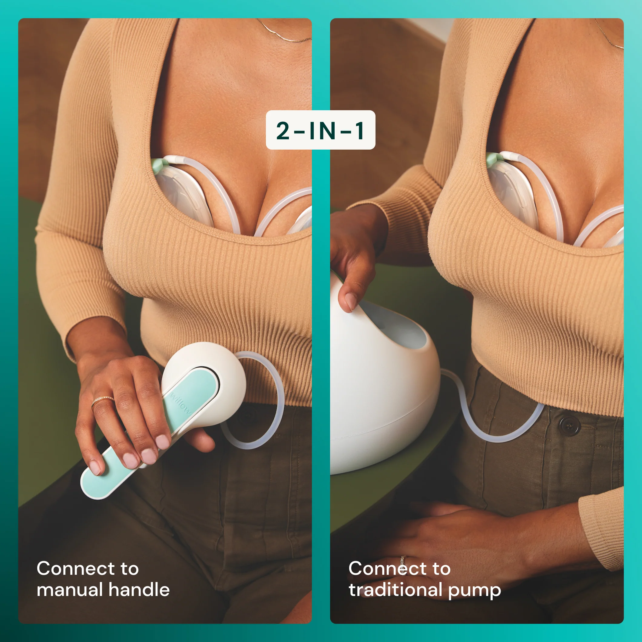 Willow Wave 2-in-1 Double Manual Wearable Pump + Collection Cups - Image 7