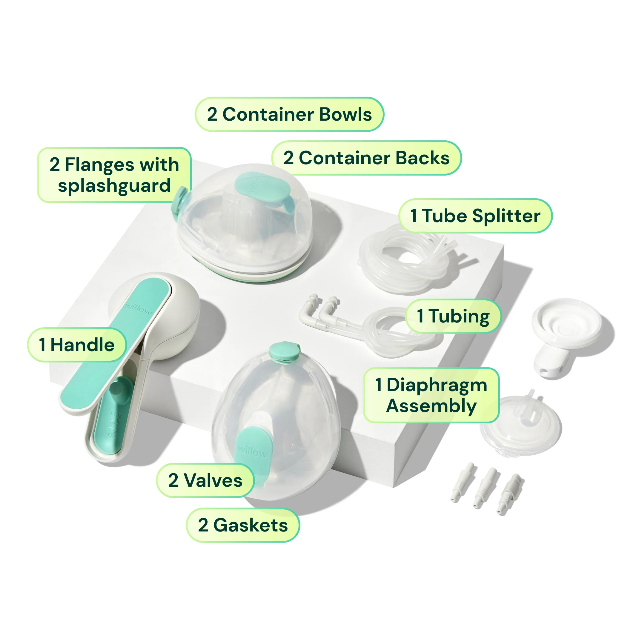 Willow Wave 2-in-1 Double Manual Wearable Pump + Collection Cups - Image 8